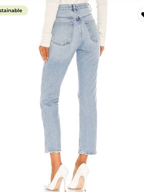 Agolde Riptide Light Blue High-Rise Kick Jeans